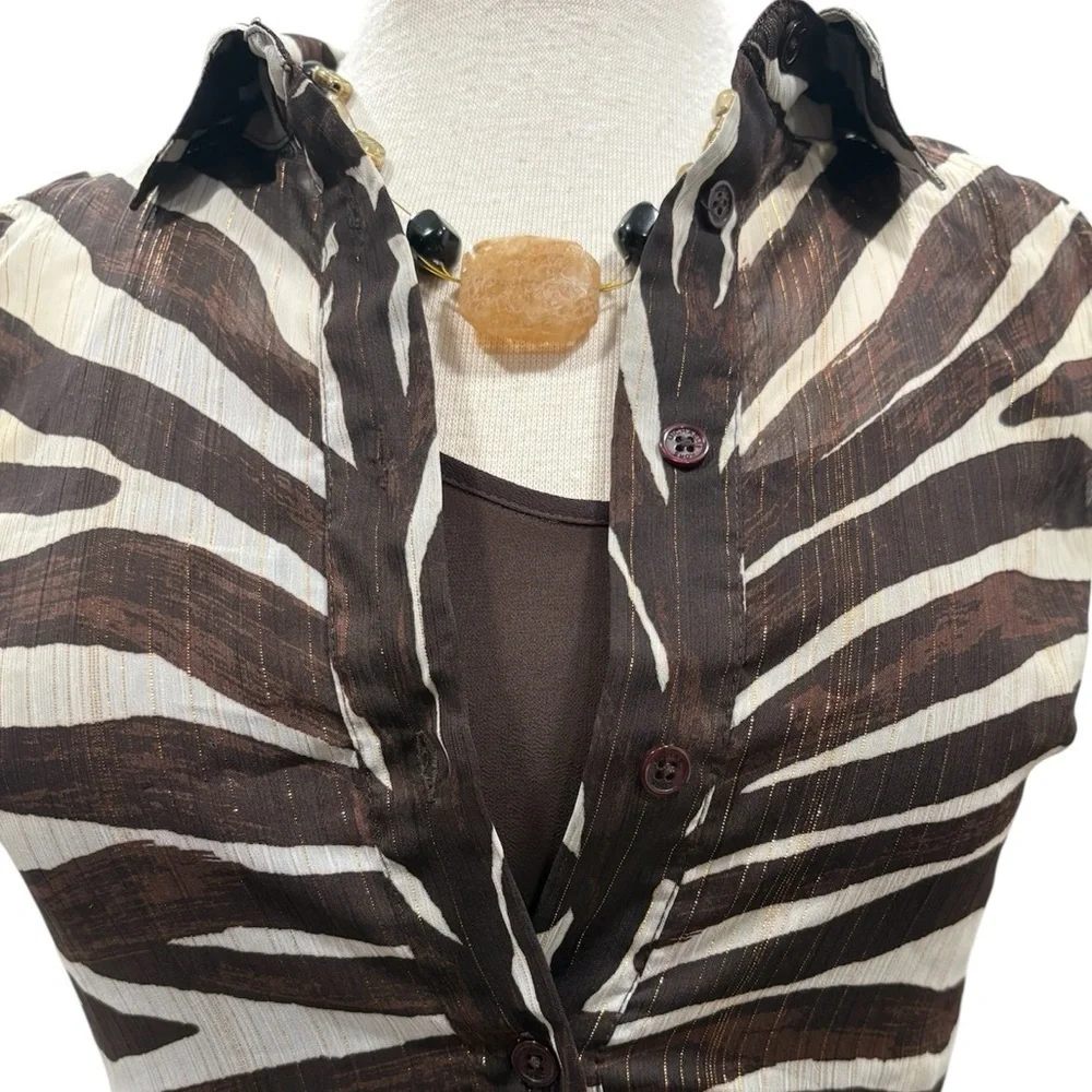 Michael Kors Women's Zahra Pleated Zebra Print Dress | Size 4